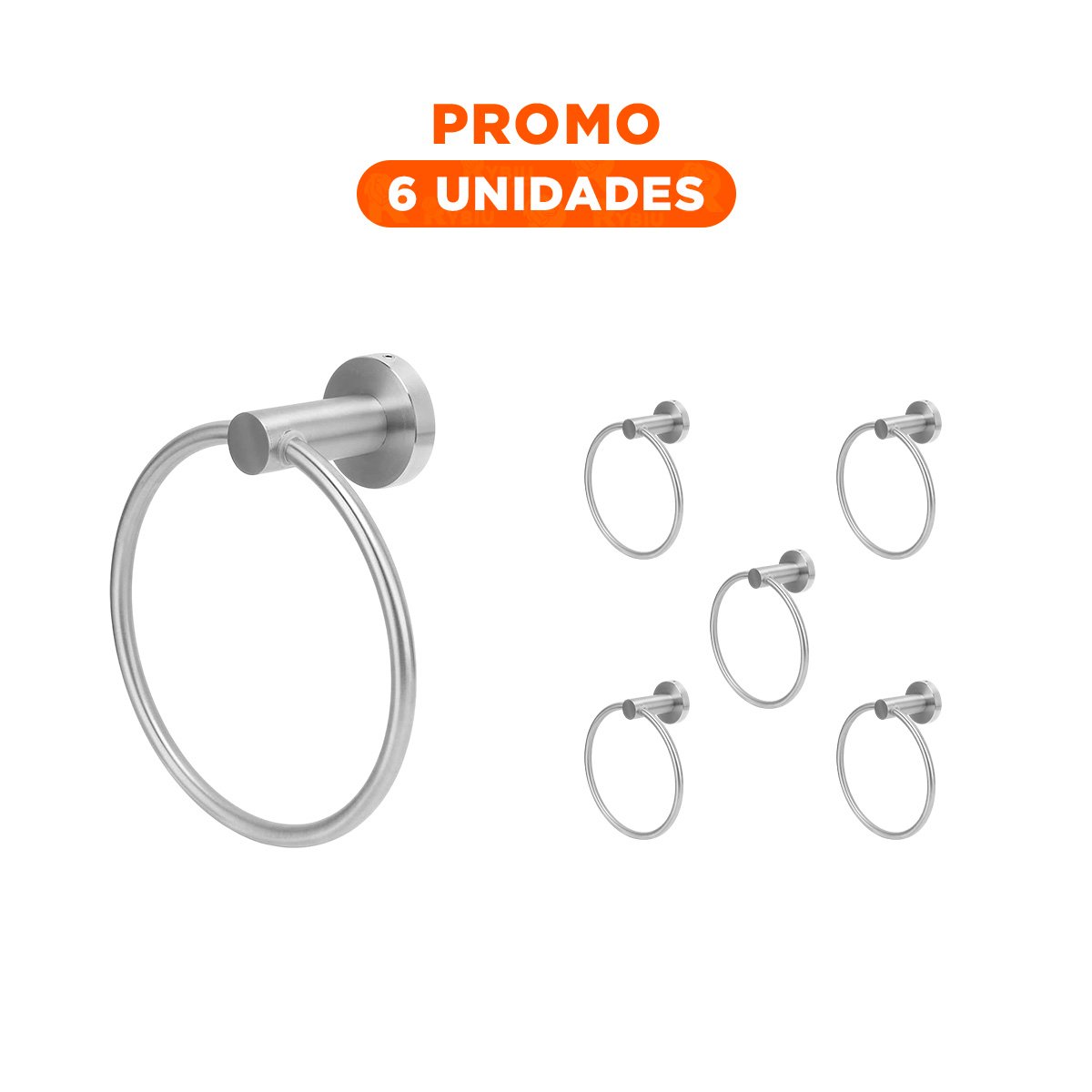 PACK6 HERRAMIENTA DE PARED TIPO ANILLO PARA TOALLAS EN CASA Y+REGALO STICKER - 1
