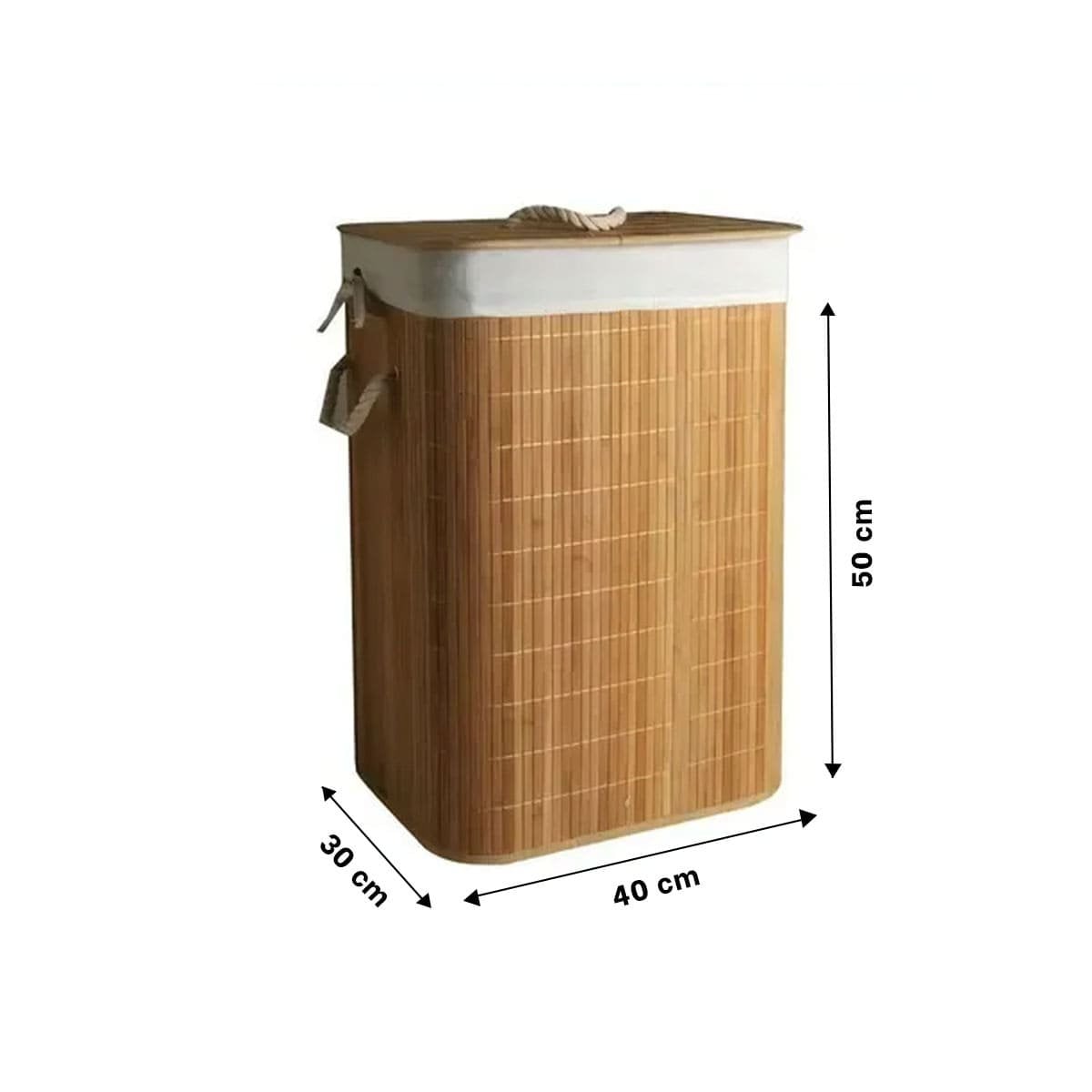 CESTO PLEGABLE DE BAMBU CON TAPA PARA MANTENER EL ORDEN EN CASA Y+POST IT - 4