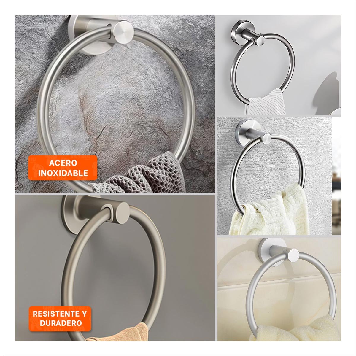 PACK6 ANILLO COLGADOR DE PARED PARA TOALLAS USO COTIDIANO Y+PAPEL REGALO - 3