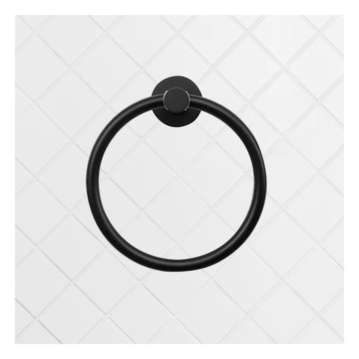 PACK2 SISTEMA DE PARED CON ANILLO PARA COLGAR TOALLAS NEGRO - 5