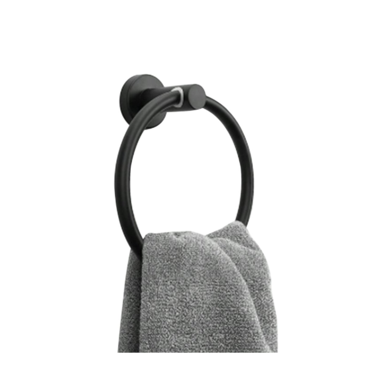 ANILLO COLGADOR DE TOALLAS DE PARED PRACTICO Y COMODO NEGRO Y+PAPEL REGALO - 5