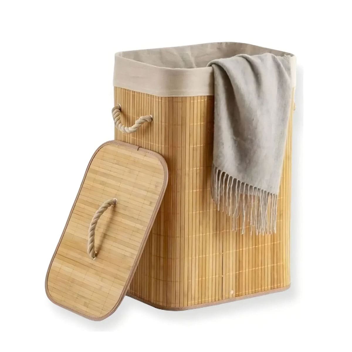 PACK6 SOLUCION DE BAMBU PLEGABLE CON TAPA PARA ORGANIZAR ESPACIOS EN CASA Y+REGALO STICKER - 2