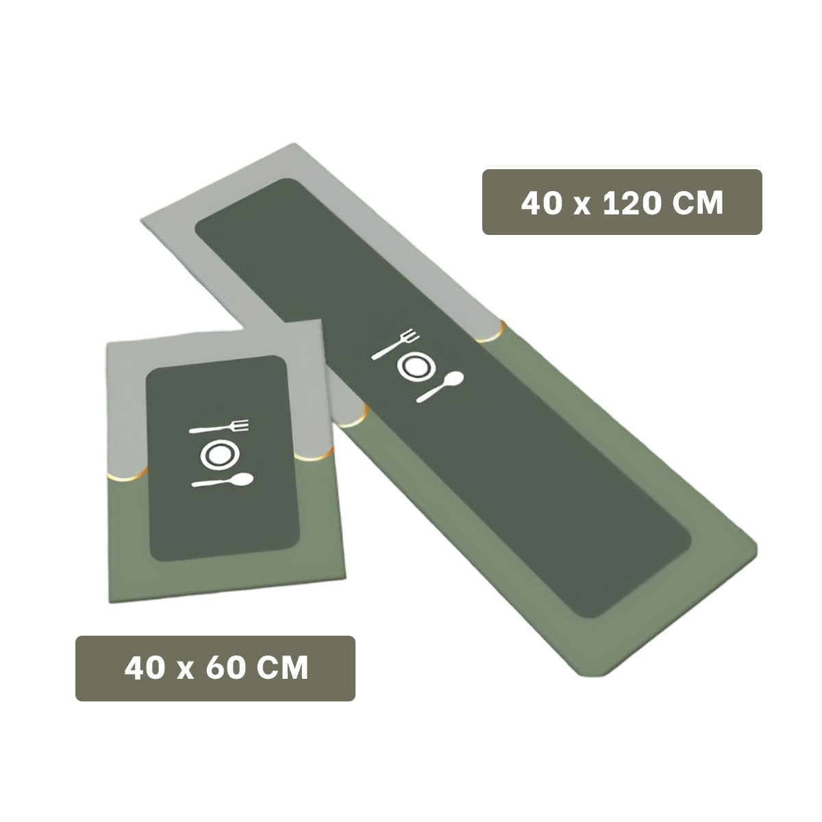 PACK12 TAPETE FUNCIONAL DE PISO ANTIDESLIZANTE PARA COCINA VERDE - 4