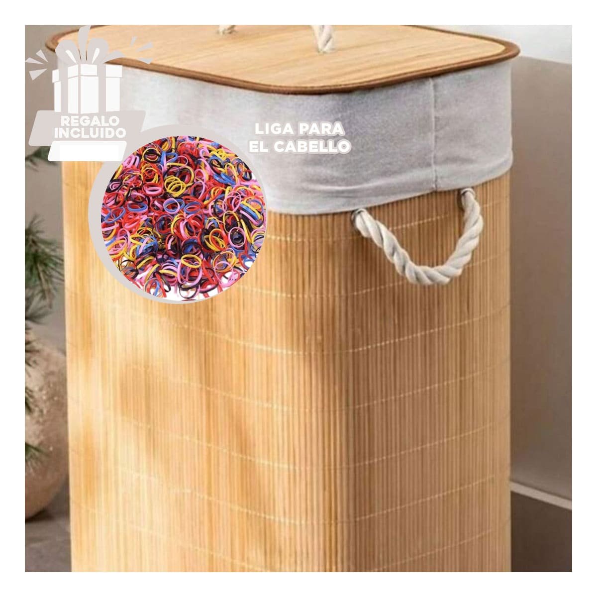 CAJA PLEGABLE DE BAMBU CON TAPA PARA ORGANIZACION FUNCIONAL DEL HOGAR Y+LIGAS REGALO - 2