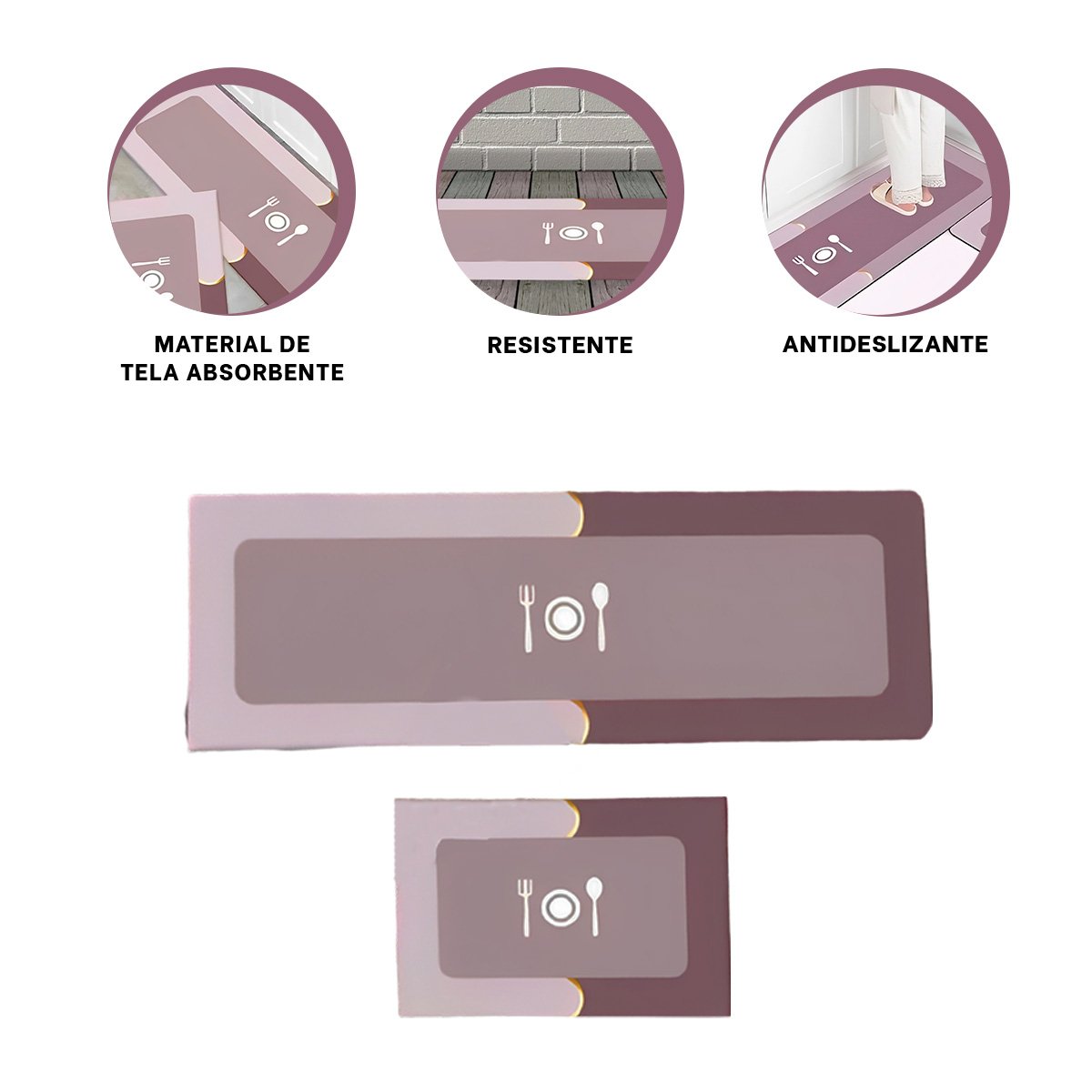 COBERTOR DE PISO CON FUNCION ANTIDESLIZANTE PARA COCINA Y CASA ROSADO Y+POST IT - 5