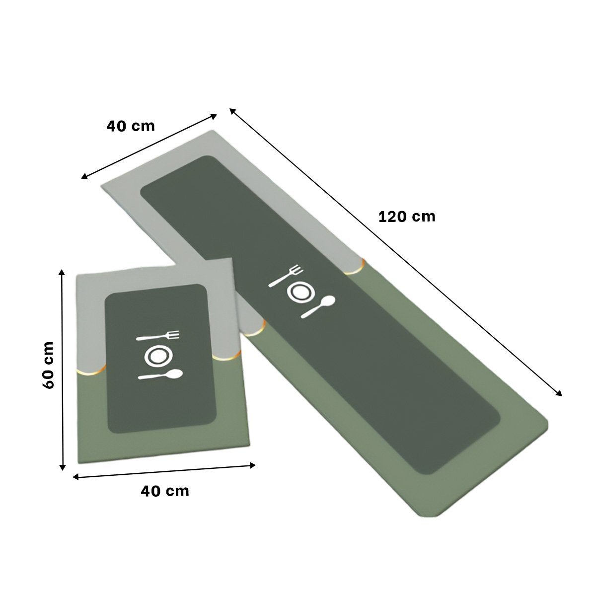 PACK6 ELEMENTO DE PISO ANTIDESLIZANTE PARA COCINA Y ZONAS DEL HOGAR VERDE - 4