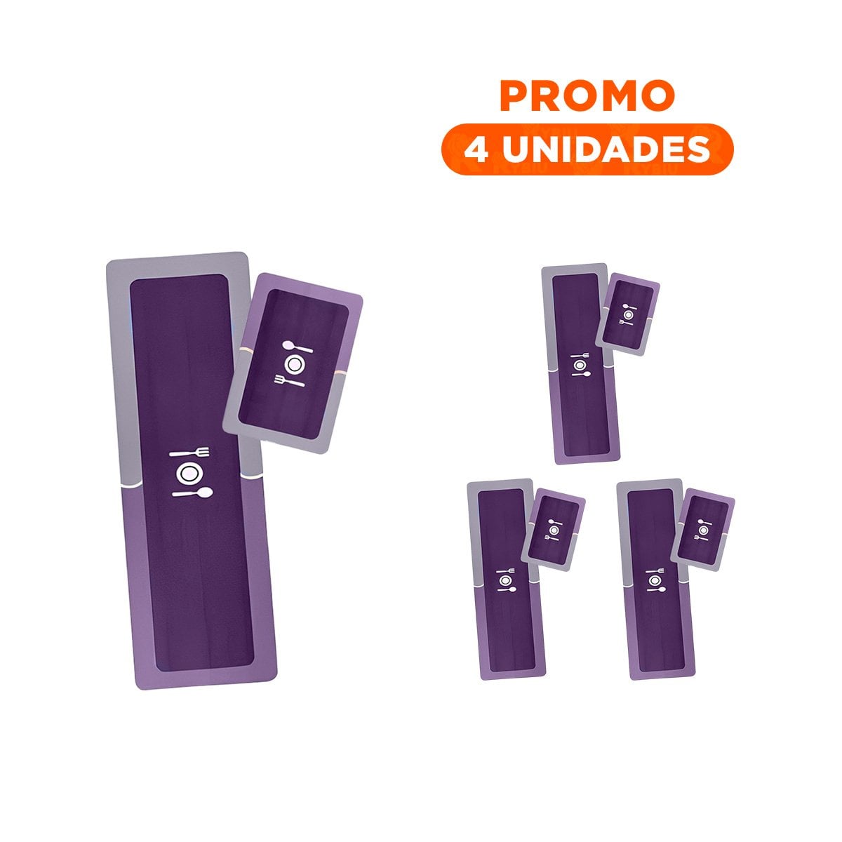 PACK4 SUPERFICIE DE PISO ANTIDESLIZANTE PARA COCINA Y USO COTIDIANO MORADO - 1