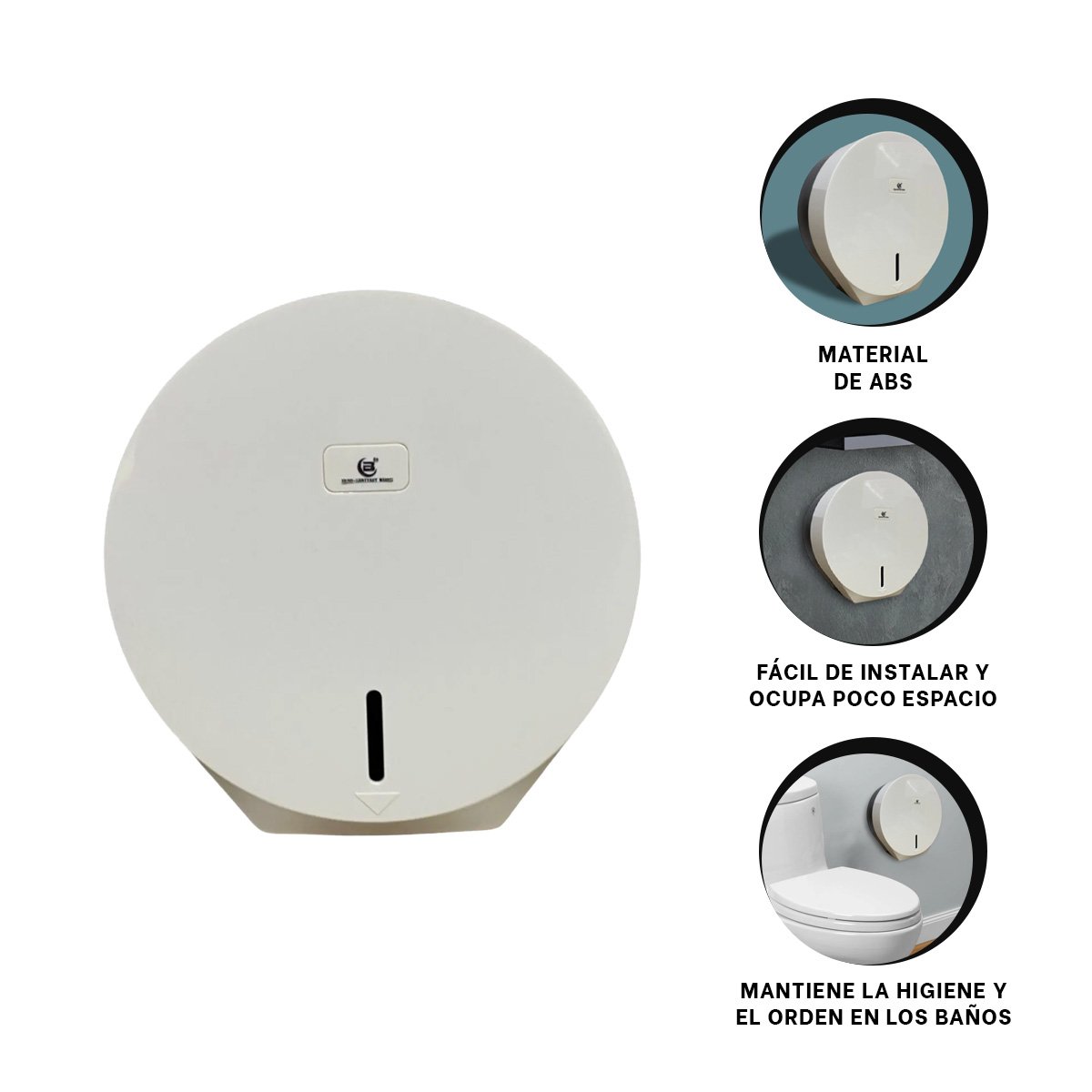 DISPENSADOR JUMBO DE PAPEL HIGIENICO FORMATO GOTA USO COMERCIAL BLANCO PRO Y+PAPEL REGALO - 5