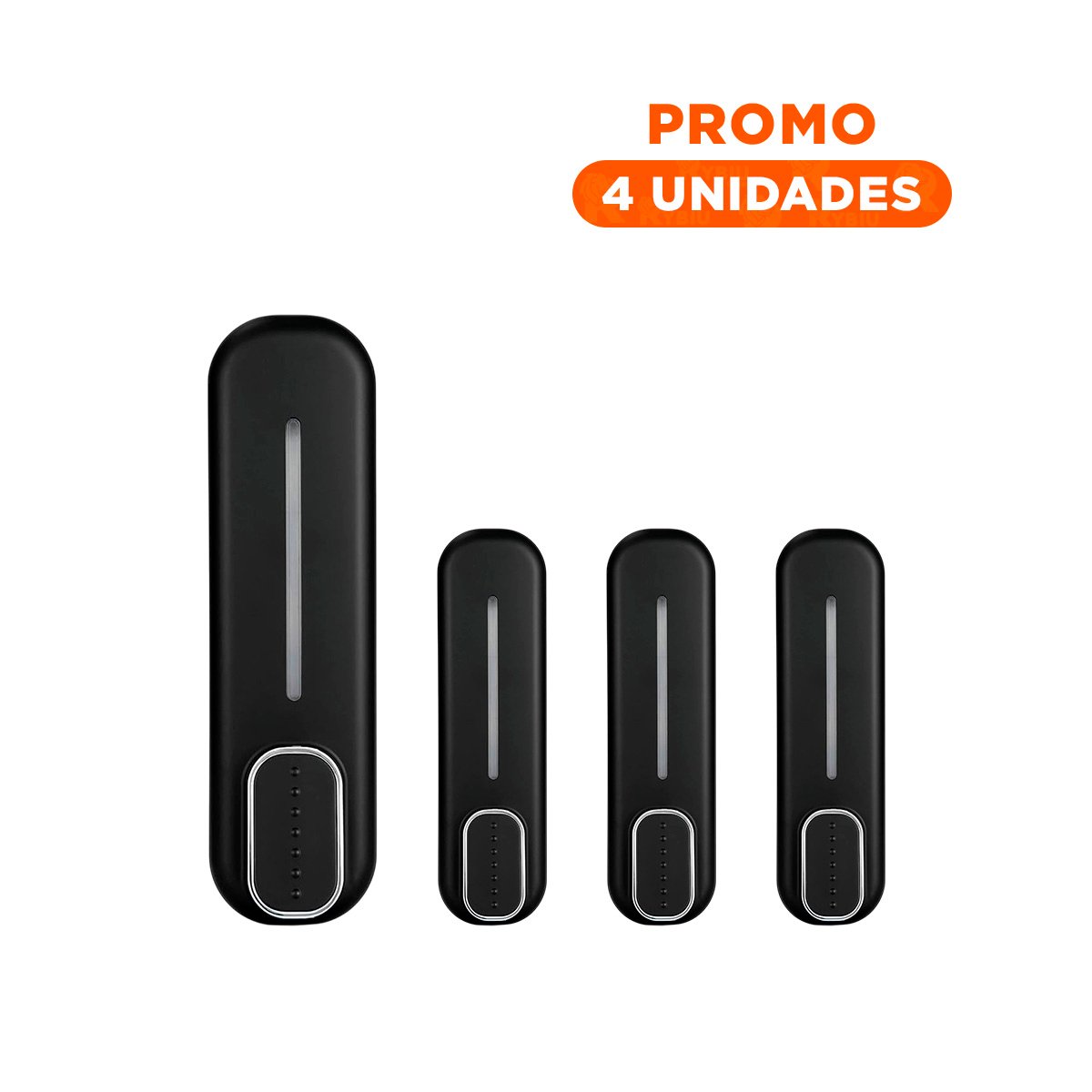 PACK4 BOTELLA DE JABON MANUAL 300ML FORMATO COMPACTO NEGRO HOGAR - 1