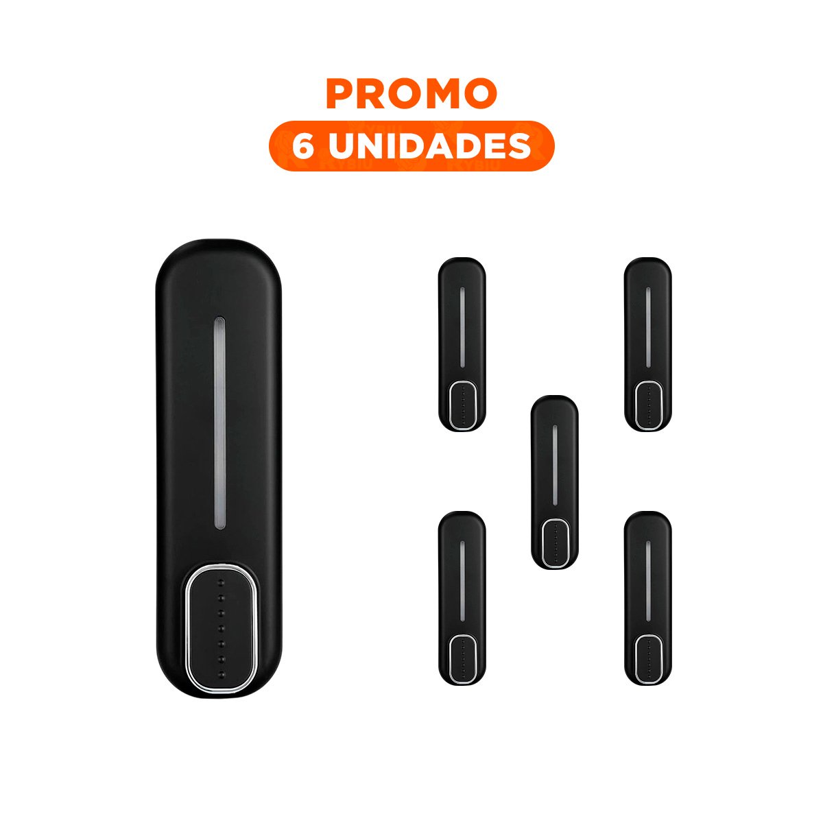 PACK6 ENVASE DE JABON MANUAL 300ML FORMATO MODERNO COLOR NEGRO HOGAR Y+REGALO STICKER - 1