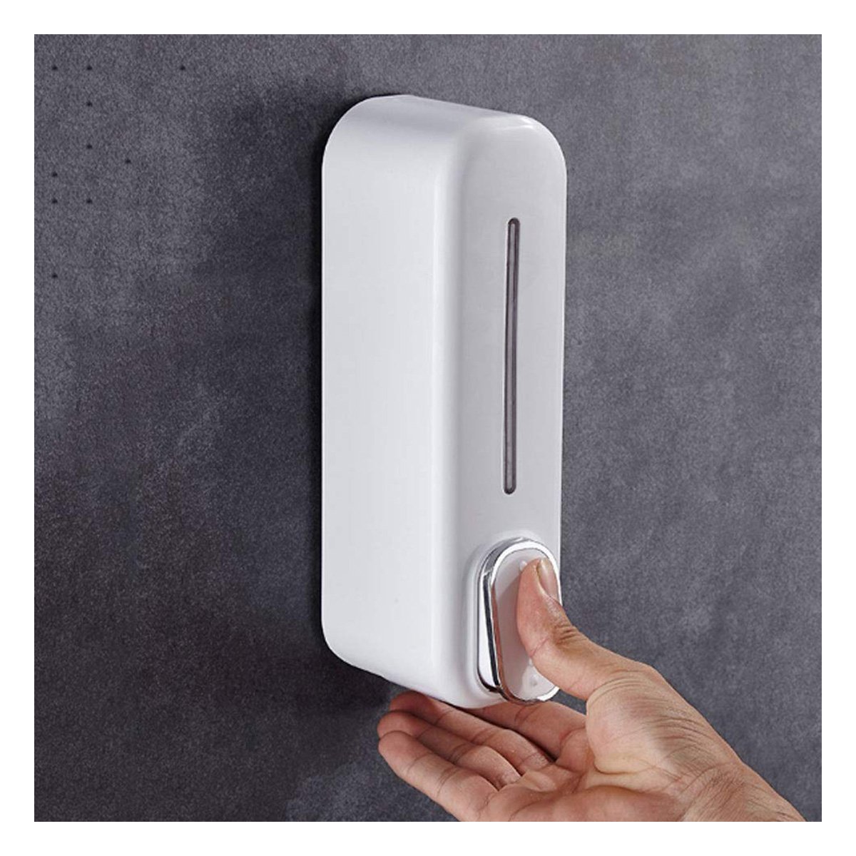 DISPENSADOR DE JABON MANUAL 300ML USO DIARIO PRACTICO COLOR BLANCO Y+LIGAS REGALO - 3