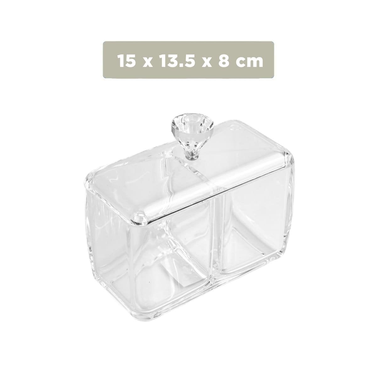 PACK2 CAJA ACRILICA 2 DIVISIONES CON TAPA TRANSPARENTE PARA ORGANIZAR ESPACIOS Y+PAPEL REGALO - 4