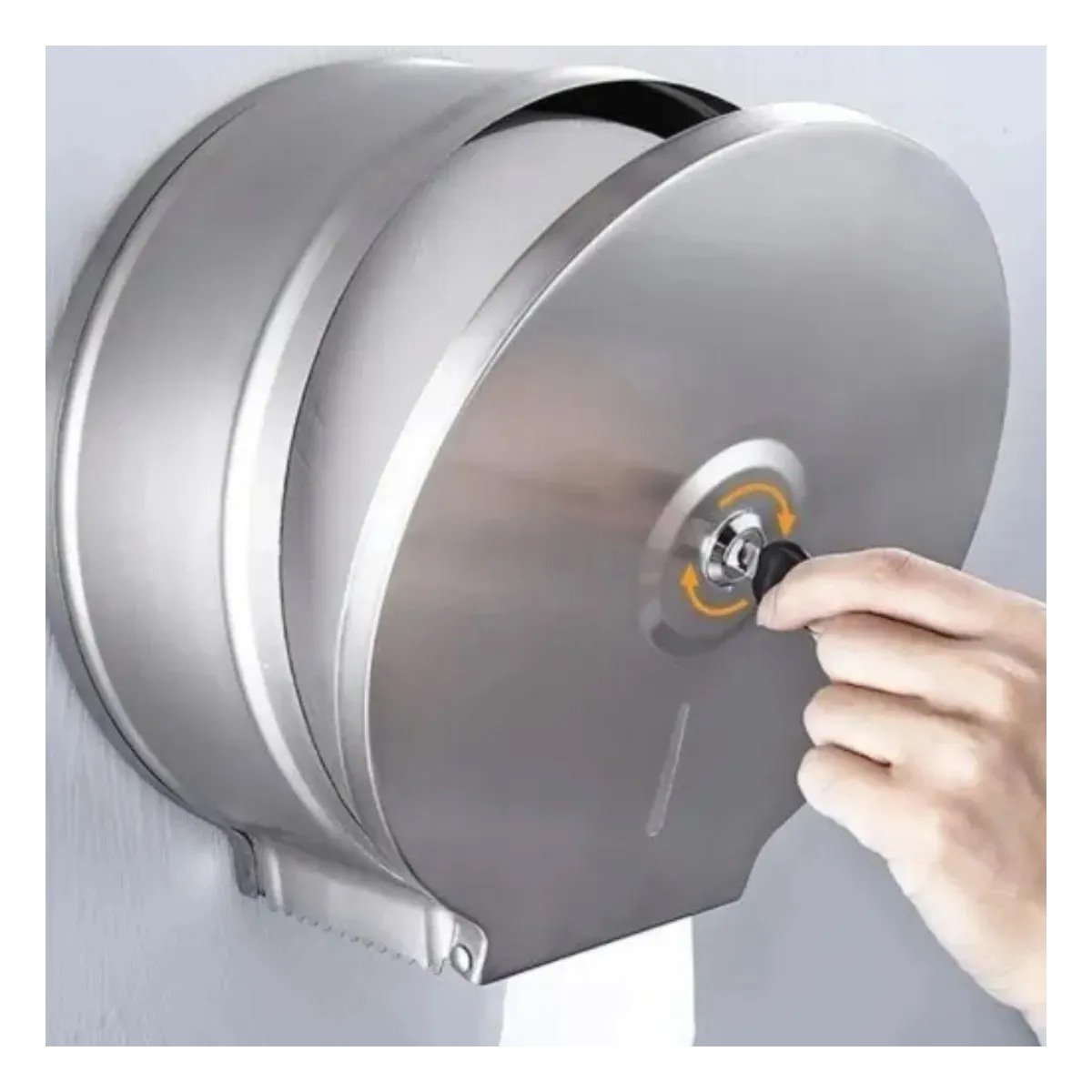 DISPENSADOR JUMBO DE PAPEL HIGIENICO ACERO PLATEADO USO COMERCIAL HOGAR PLUS - 3
