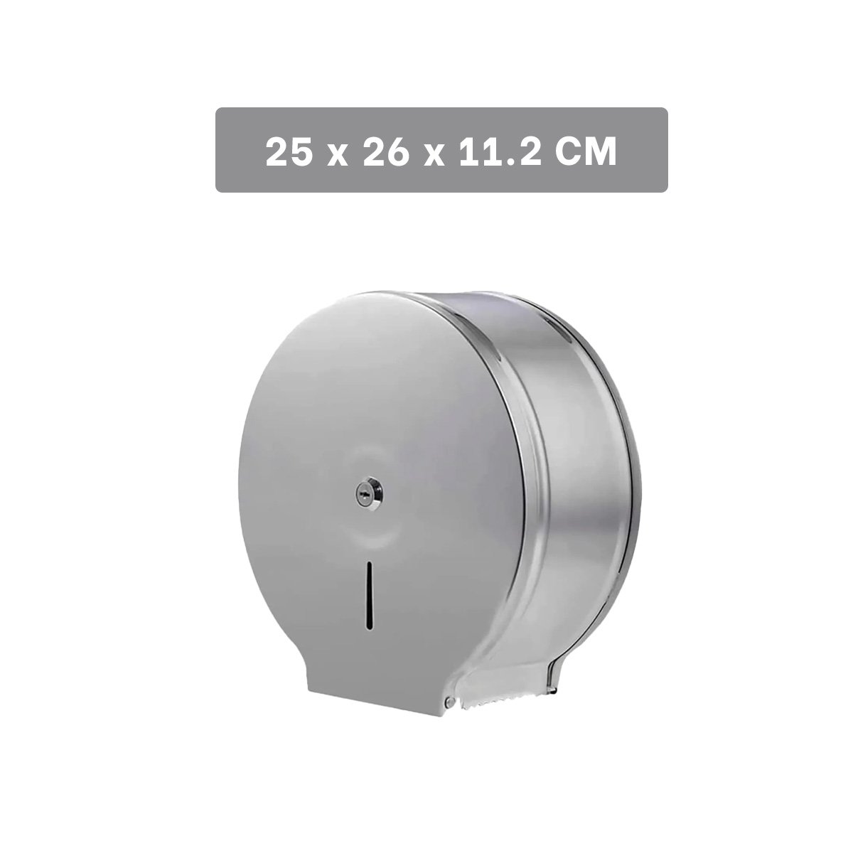 DISPENSADOR JUMBO DE PAPEL HIGIENICO ACERO PLATEADO USO COMERCIAL HOGAR PLUS - 4