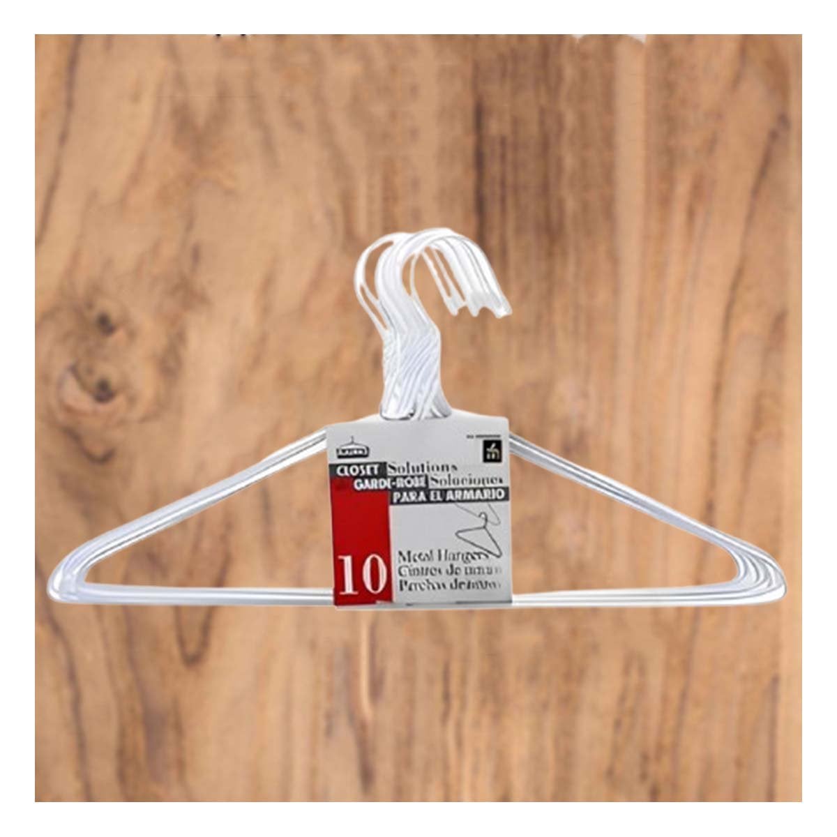 PERCHA DE ALAMBRE BLANCO CON 10 PIEZAS 21X40CM PARA ORGANIZAR ROPA Y+REGALO STICKER - 5