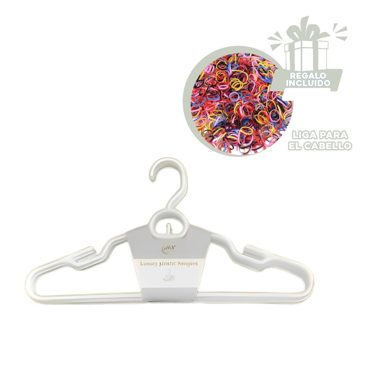 SOPORTE PLASTICO BLANCO CON CIRCULO INTEGRADO DE 4 PIEZAS PARA ROPA Y+LIGAS REGALO - 2
