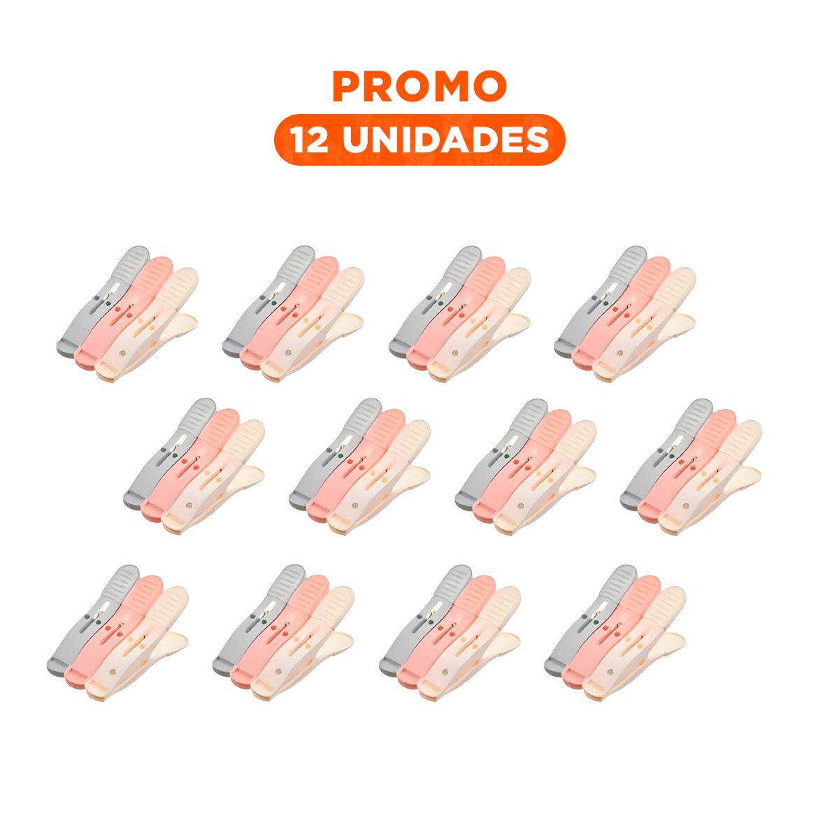 PACK12 GANCHOS DE PLASTICO MULTICOLOR PARA ROPA CON TRES COLORES Y CUERDA PARA CASA - 1