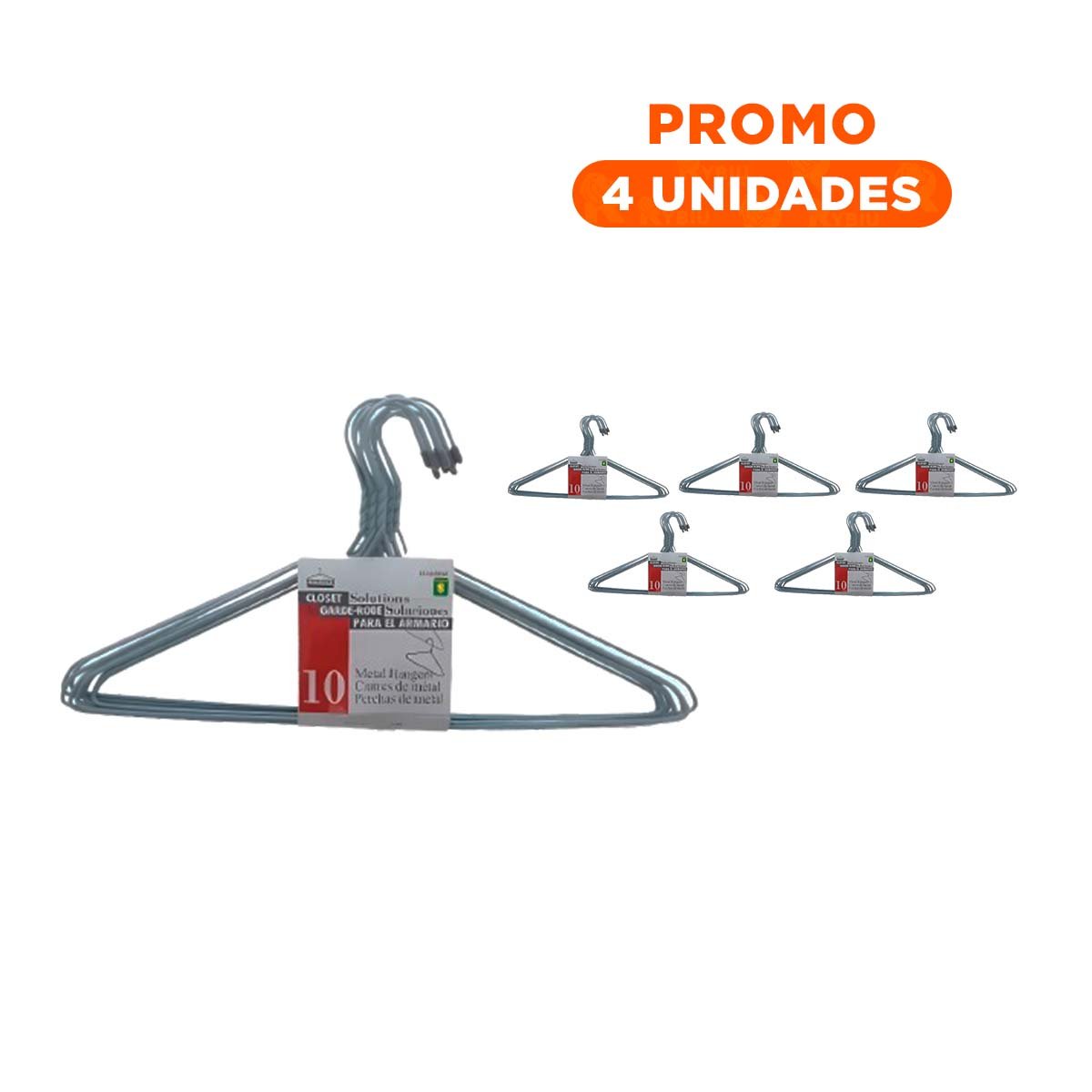 PACK4 SOPORTE CLASICO DE ALAMBRE PLOMO CON 10 PIEZAS 21X40CM PARA ORGANIZAR - 1
