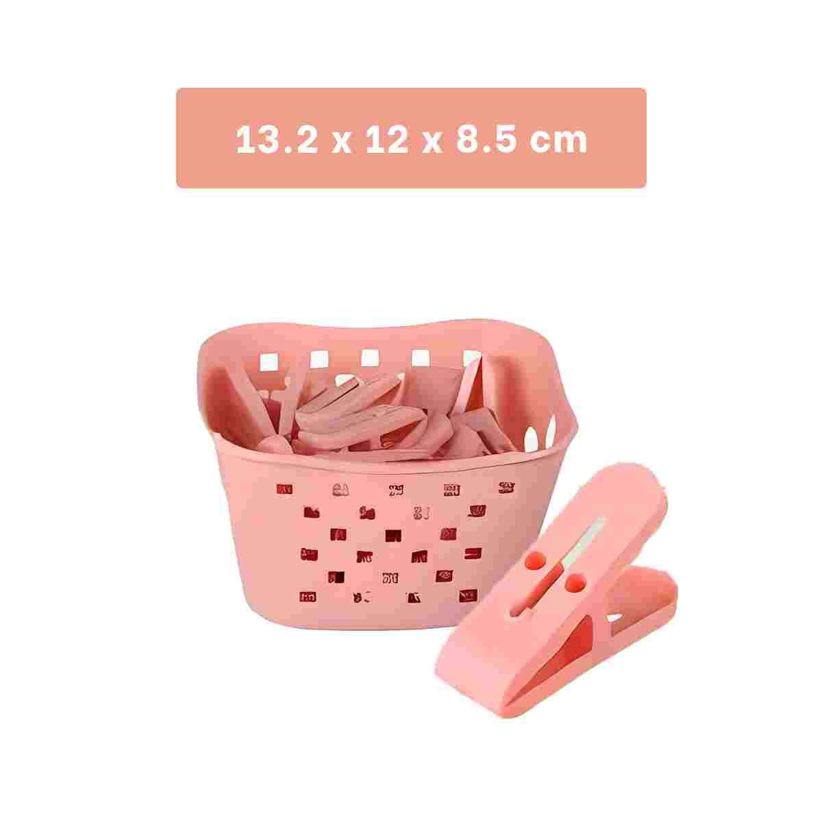 RECIPIENTE CUADRADO CON GANCHOS PARA ROPA ROSADO CLARO PARA ORDEN EN HOGAR Y+POST IT - 4