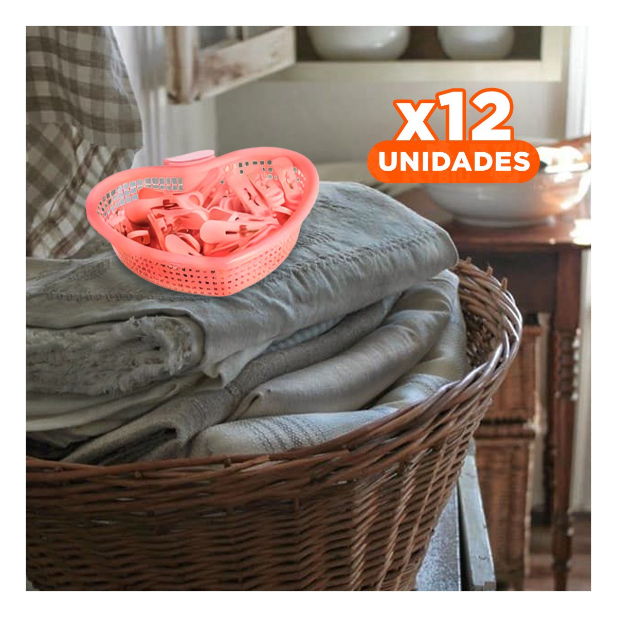 PACK12 ACCESORIO FUNCIONAL ROSADO CLARO EN FORMA DE CORAZON PARA GUARDAR GANCHOS Y+PAPEL REGALO - 1