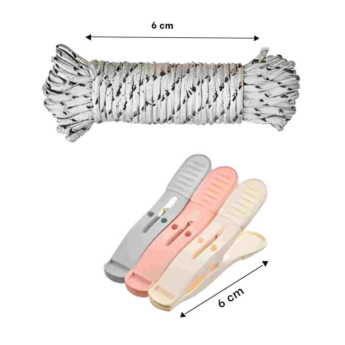 PACK6 BROCHES PARA ROPA MULTICOLOR DE TRES TONOS CON CUERDA PARA USO EN CASA - 4