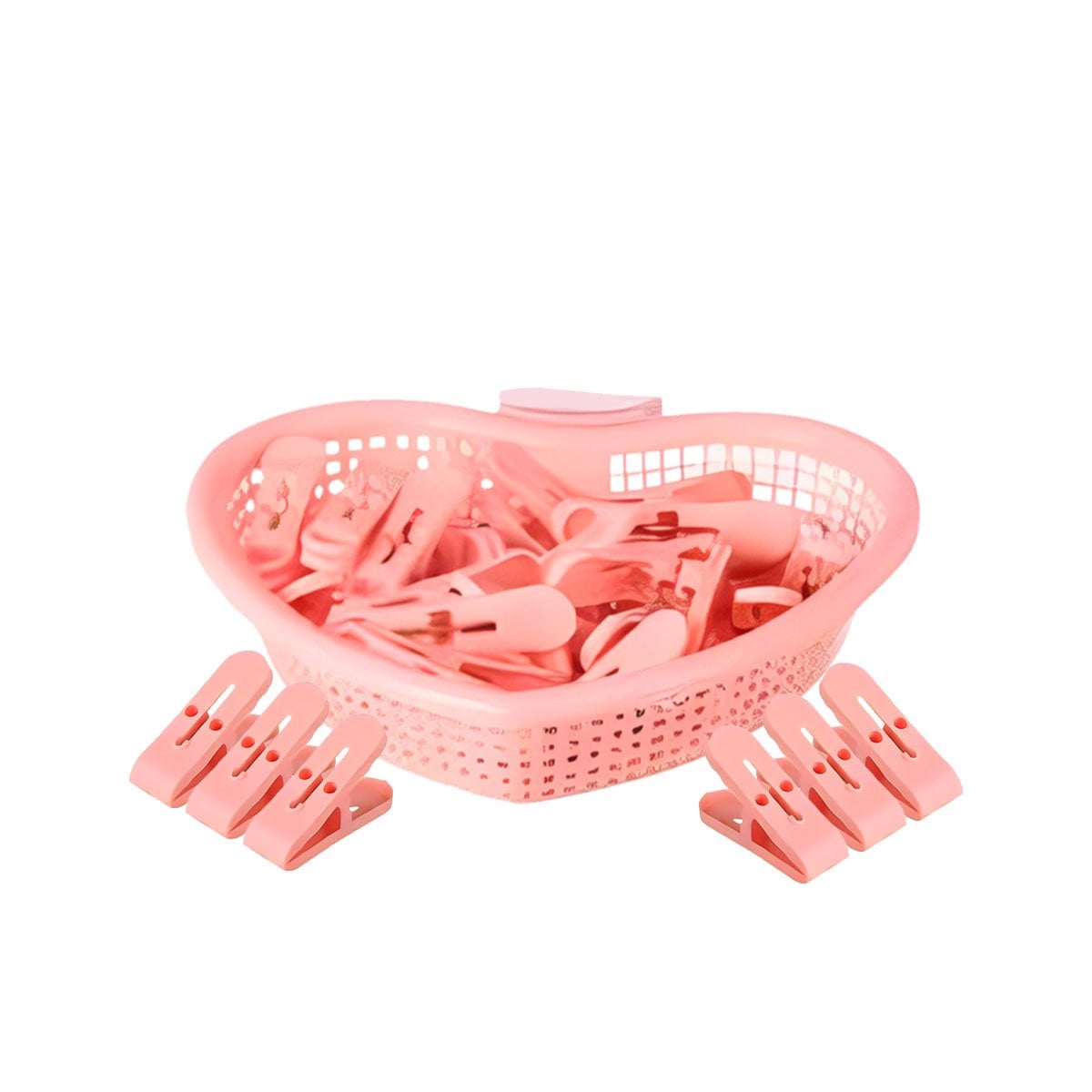 PACK12 SOPORTE INNOVADOR ROSADO CLARO EN FORMA DE CORAZON PARA GANCHOS DE ROPA Y+REGALO STICKER - 2