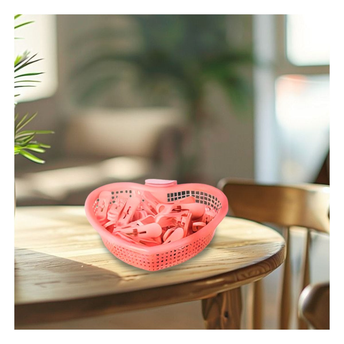 PACK12 SOPORTE INNOVADOR ROSADO CLARO EN FORMA DE CORAZON PARA GANCHOS DE ROPA Y+REGALO STICKER - 3