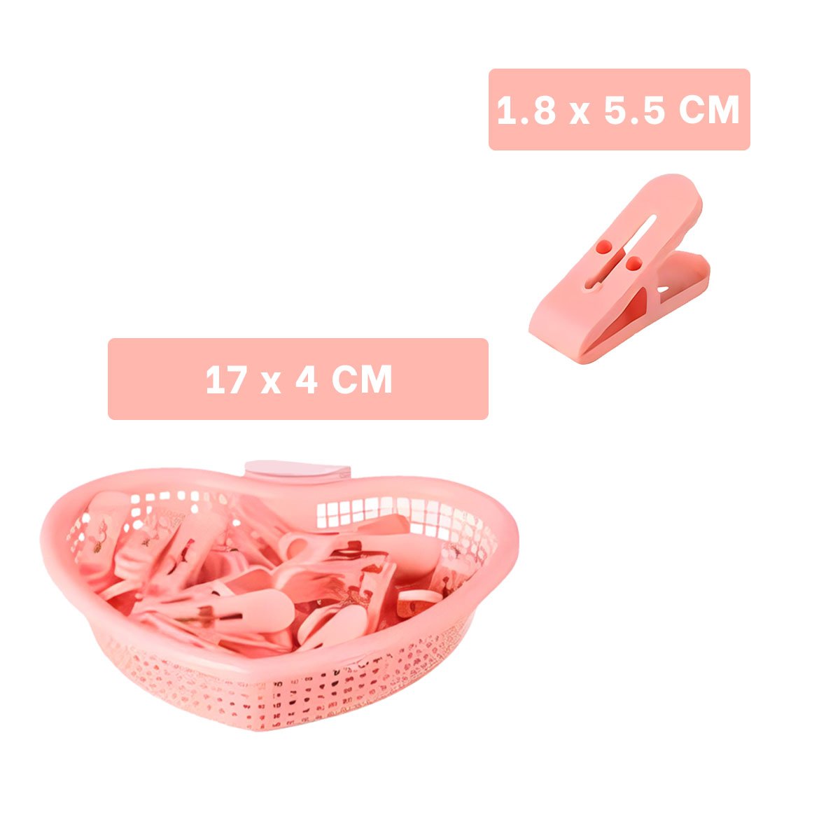 PACK12 SOPORTE INNOVADOR ROSADO CLARO EN FORMA DE CORAZON PARA GANCHOS DE ROPA Y+REGALO STICKER - 4