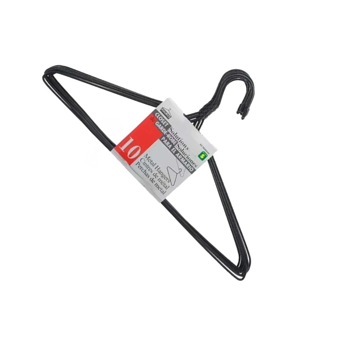 PERCHA DE ALAMBRE NEGRO CON 10 PIEZAS PARA ORGANIZAR PRENDAS Y+REGALO STICKER - 1