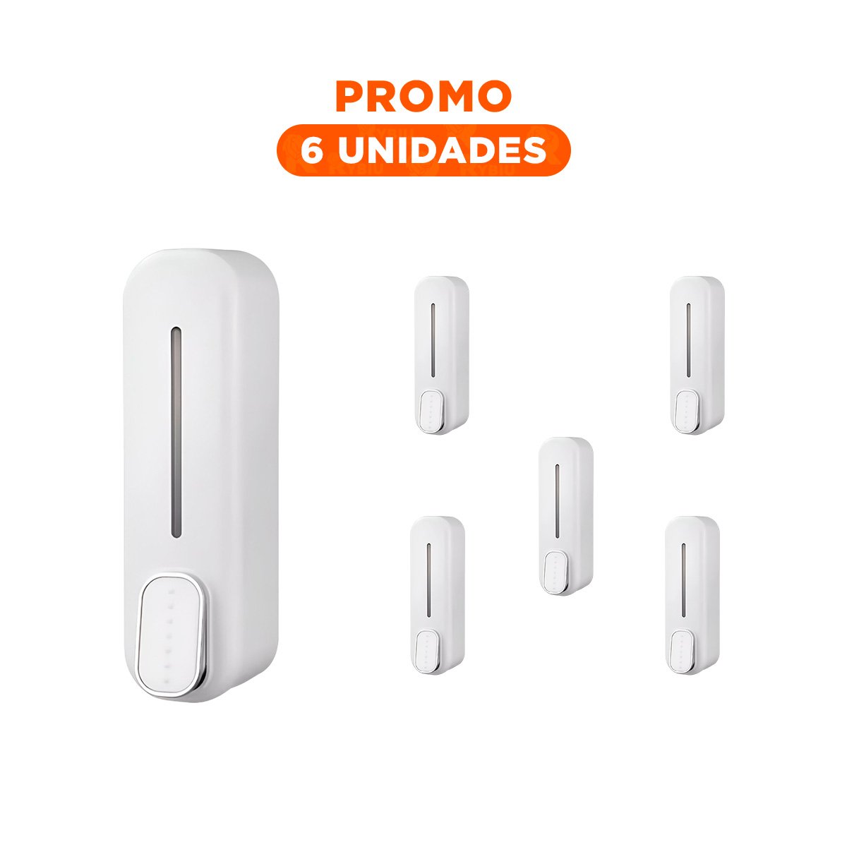 PACK6 ENVASE DE JABON MANUAL 300ML FORMATO MODERNO COLOR BLANCO Y+REGALO STICKER - 1