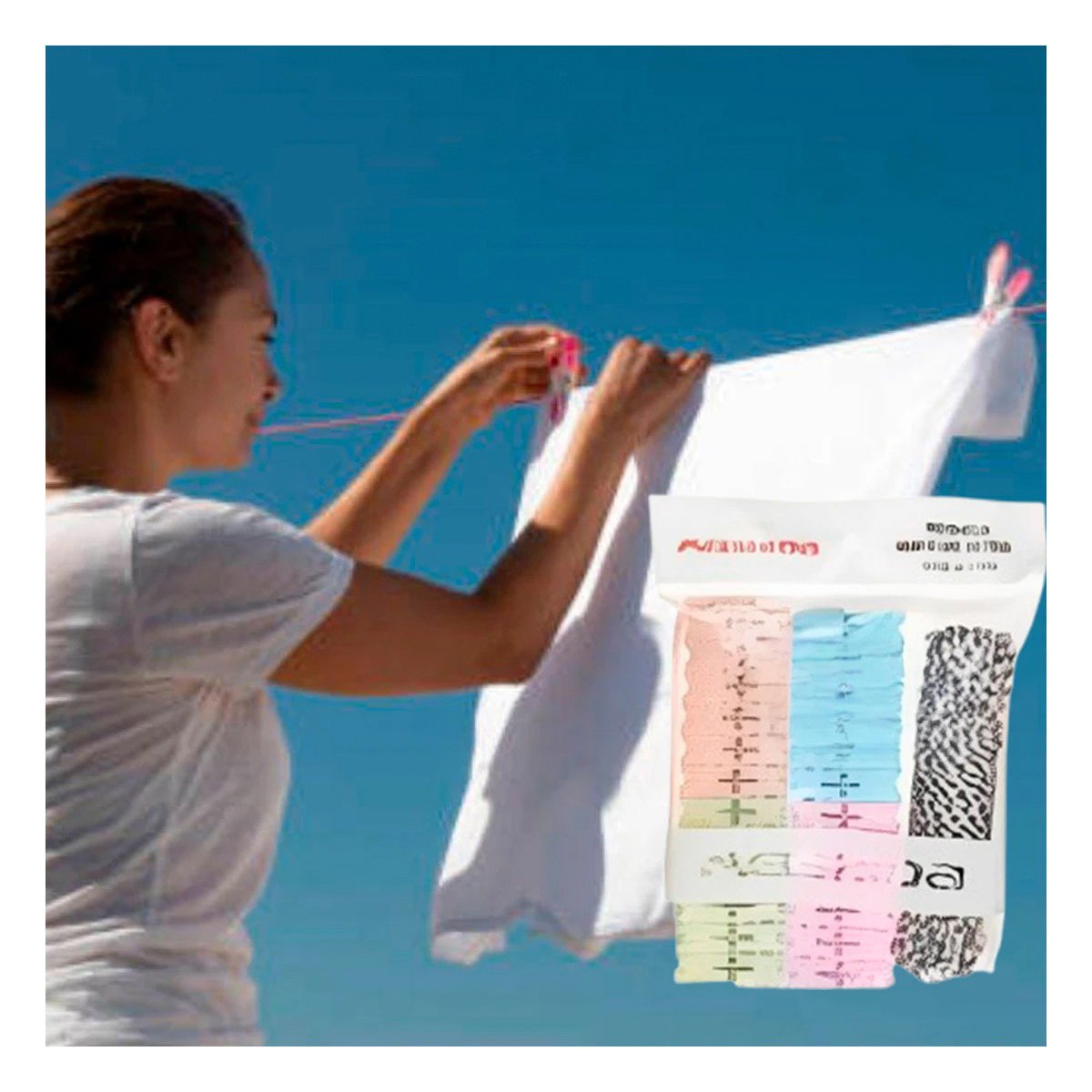 PACK6 ACCESORIO ORGANIZADOR DE ROPA Y CUERDA MULTICOLOR PARA CASA Y+PAPEL REGALO - 5