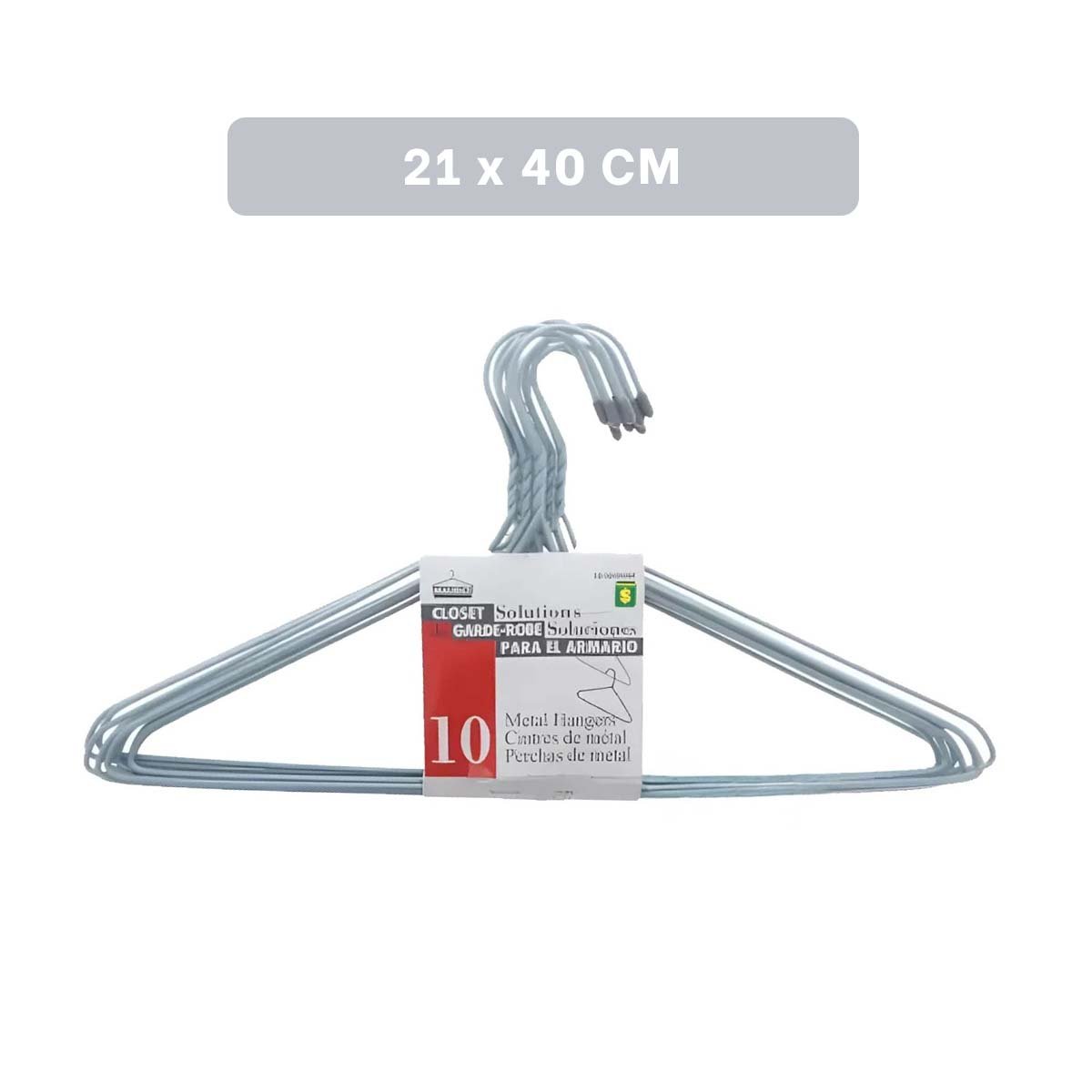 PACK4 COLGADOR FUNCIONAL DE ALAMBRE PLOMO CON 10 PIEZAS PARA USO DIARIO Y+REGALO STICKER - 4