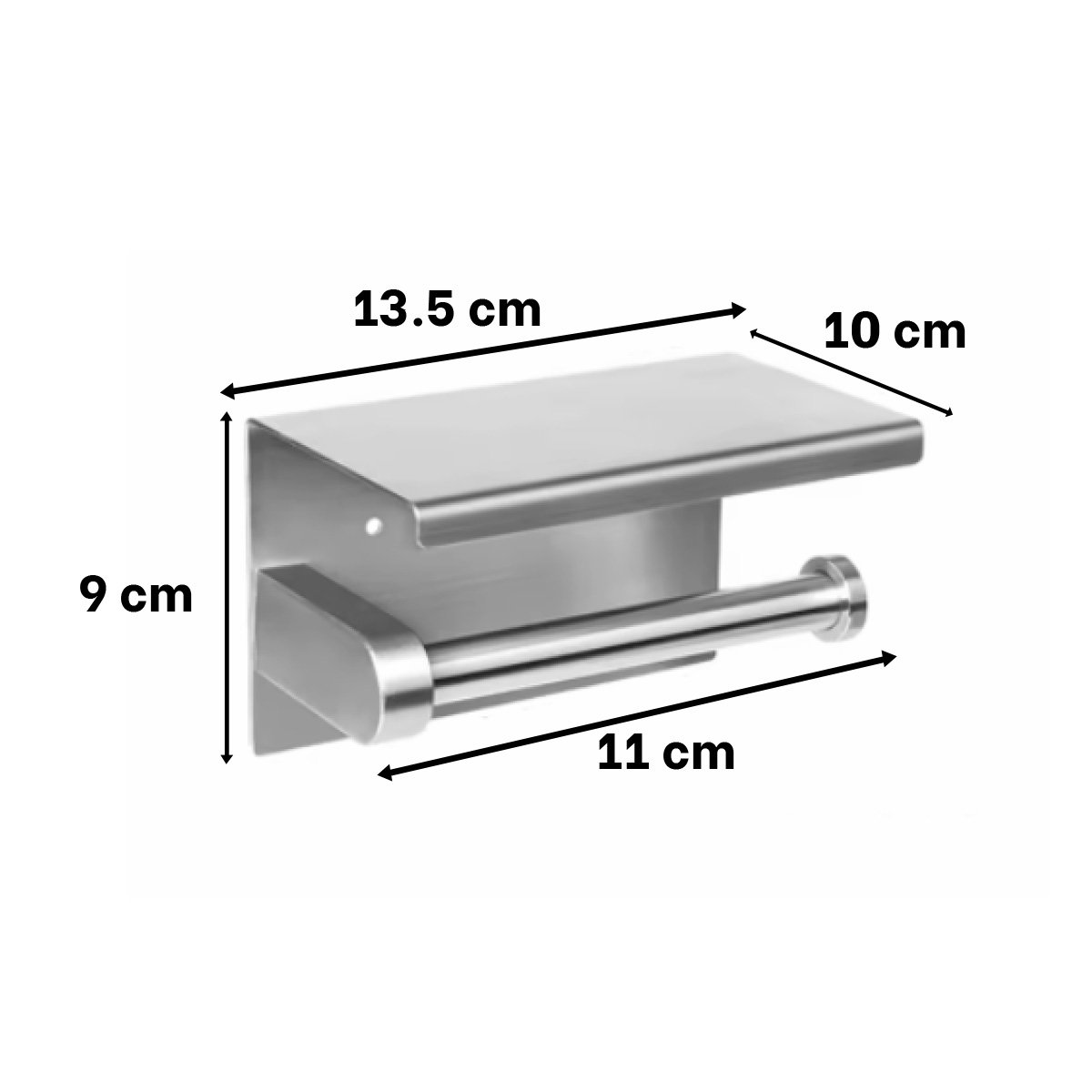PACK4 SUJETADOR PARA PAPEL HIGIENICO CON SOPORTE FIRME PARA PARED PLATEADO ECO Y+PAPEL REGALO - 4