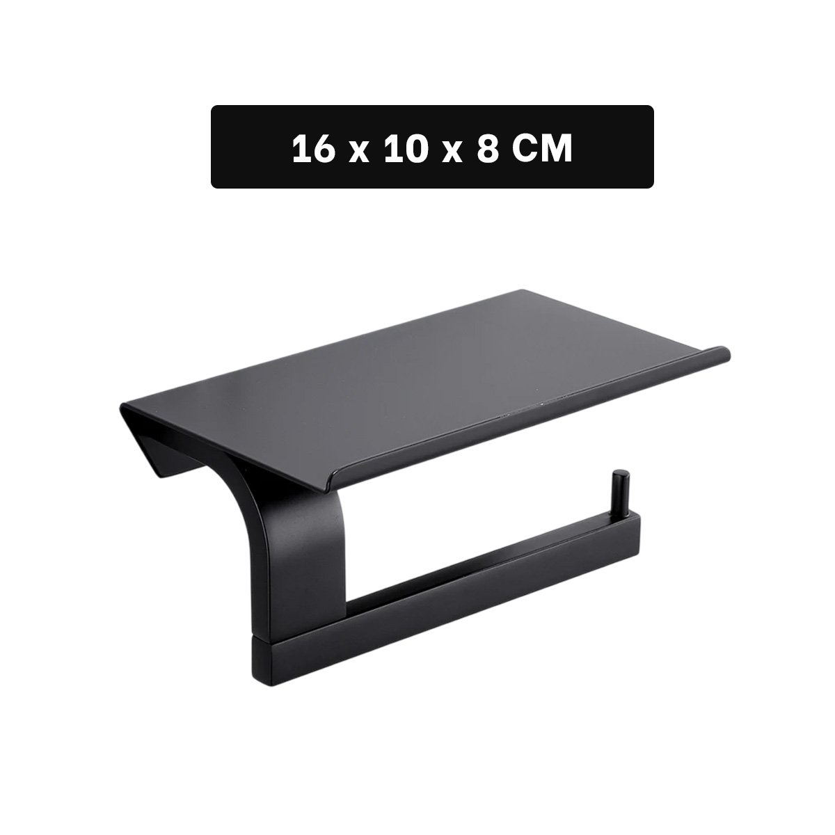 SOPORTE PARA PAPEL HIGIENICO CON BASE ESTABLE PARA PARED NEGRO TOP Y+LIGAS REGALO - 4