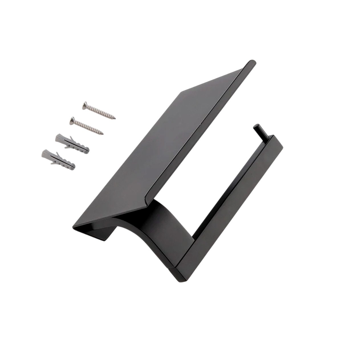 SOPORTE PARA PAPEL HIGIENICO CON BASE ESTABLE PARA PARED NEGRO TOP Y+LIGAS REGALO - 5
