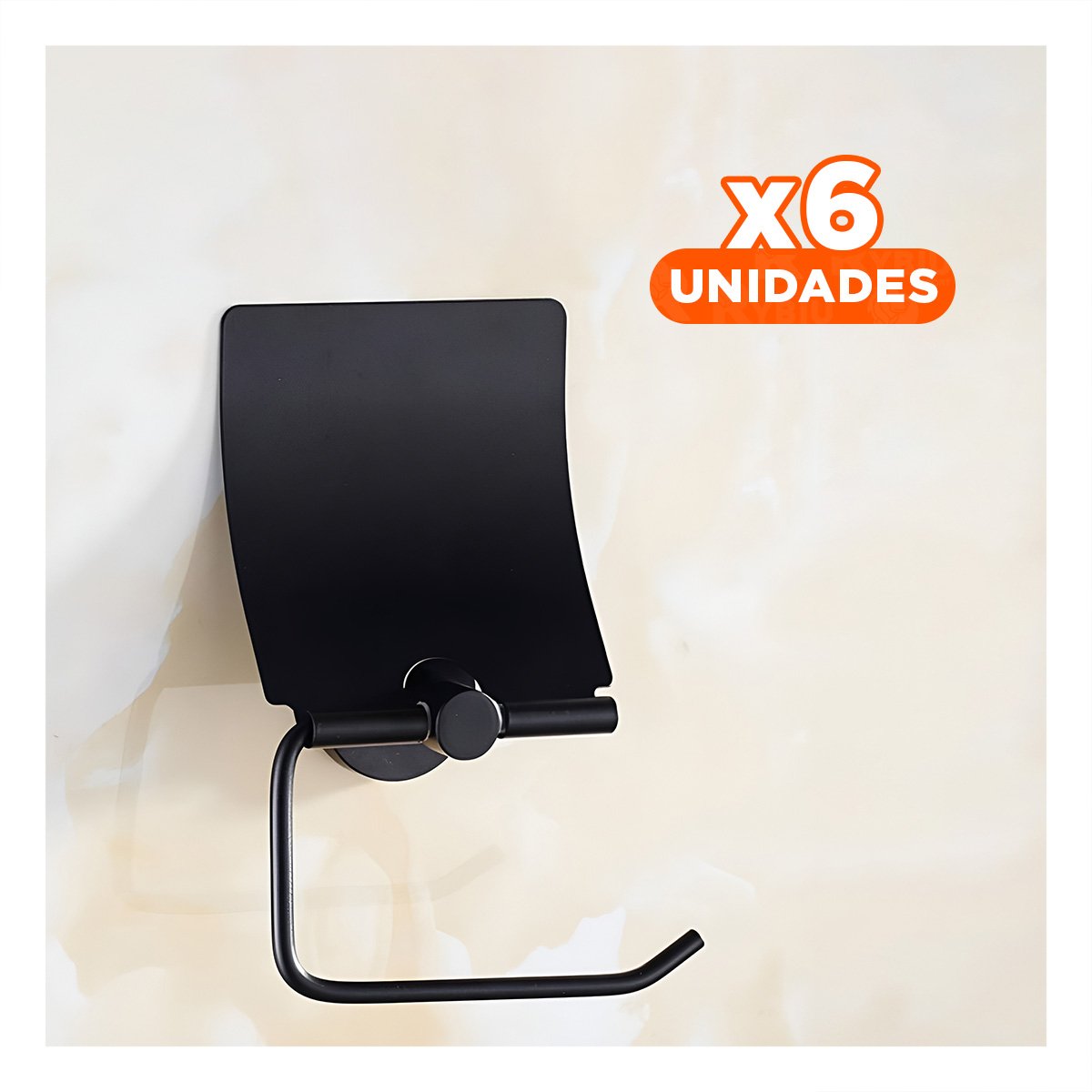 PACK6 DISPENSADOR PARA PAPEL HIGIENICO CON CUBIERTA FIJA PARA PARED METAL NEGRO PRO - 1