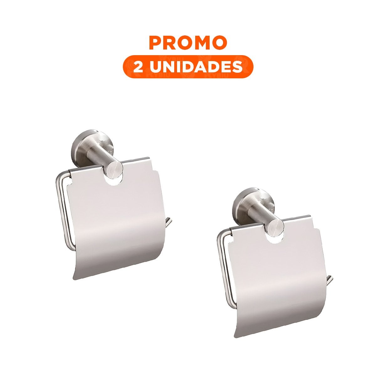 PACK2 SUJETADOR PARA PAPEL HIGIENICO CON BASE PARA PARED COLOR PLATEADO MAX Y+REGALO STICKER - 1