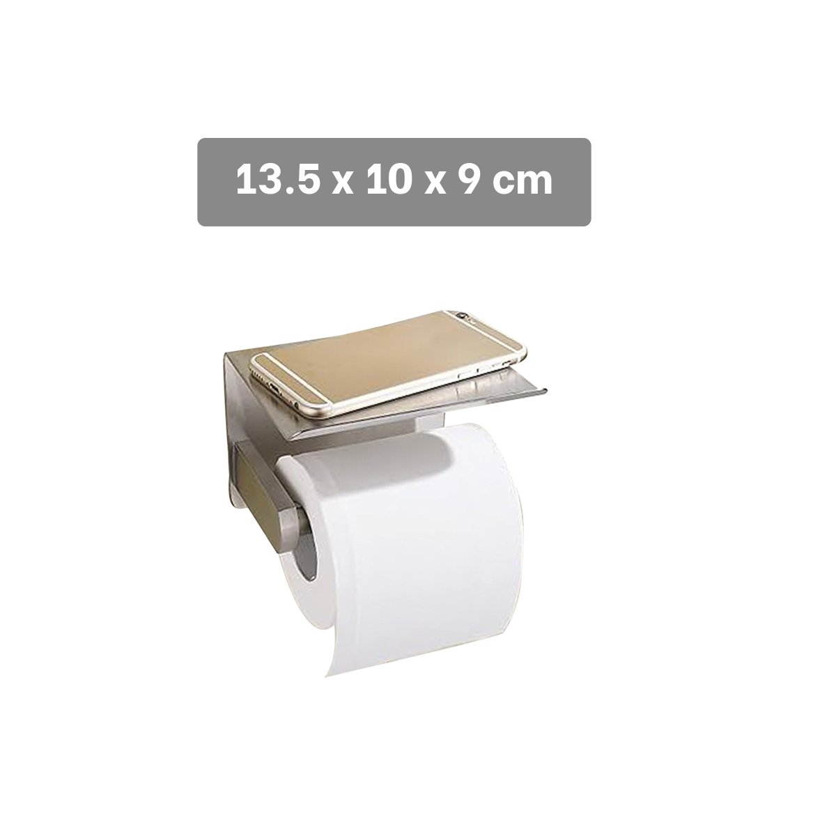 PACK6 DISPENSADOR PARA PAPEL HIGIENICO CON BASE RESISTENTE PARA PARED PLATEADO Y+PAPEL REGALO - 4