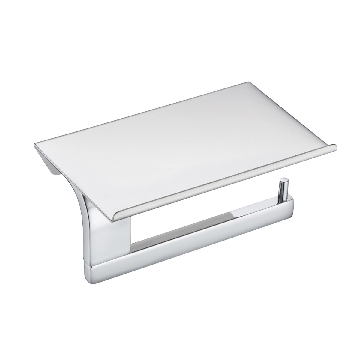SOPORTE PARA PAPEL HIGIENICO CON REPISA SUPERIOR PARA PARED NEGRO MAX Y+REGALO STICKER - 1