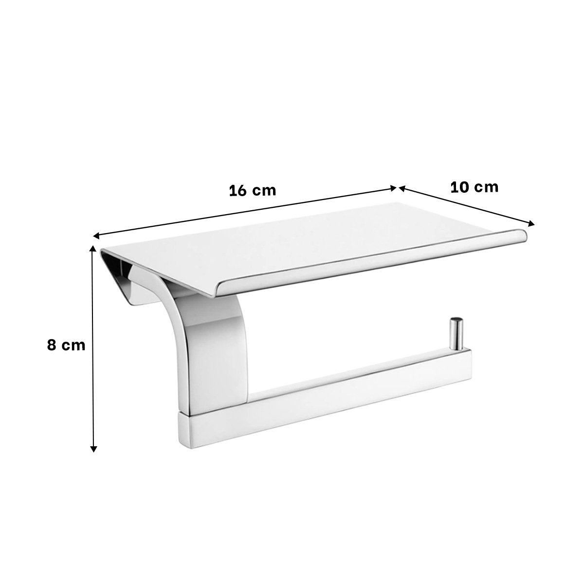 PACK2 SUJETADOR PARA PAPEL HIGIENICO CON BASE ESTABLE PARA PARED PLATEADO Y+REGALO STICKER - 4