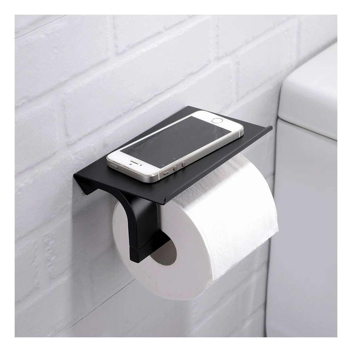 PACK6 DISPENSADOR PARA PAPEL HIGIENICO CON BASE RESISTENTE PARA PARED NEGRO MAX Y+PAPEL REGALO - 5