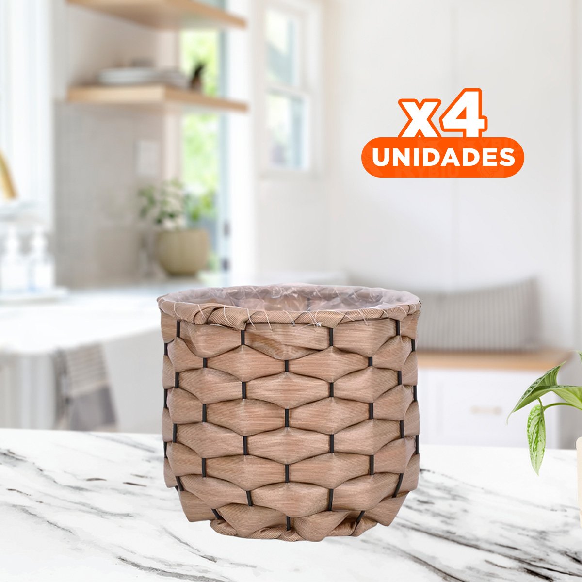 PACK4 ALTERNATIVA ENTRELAZADA CON FORRO INTERIOR PARA DECORACION HOGAR Y+PAPEL REGALO - 1