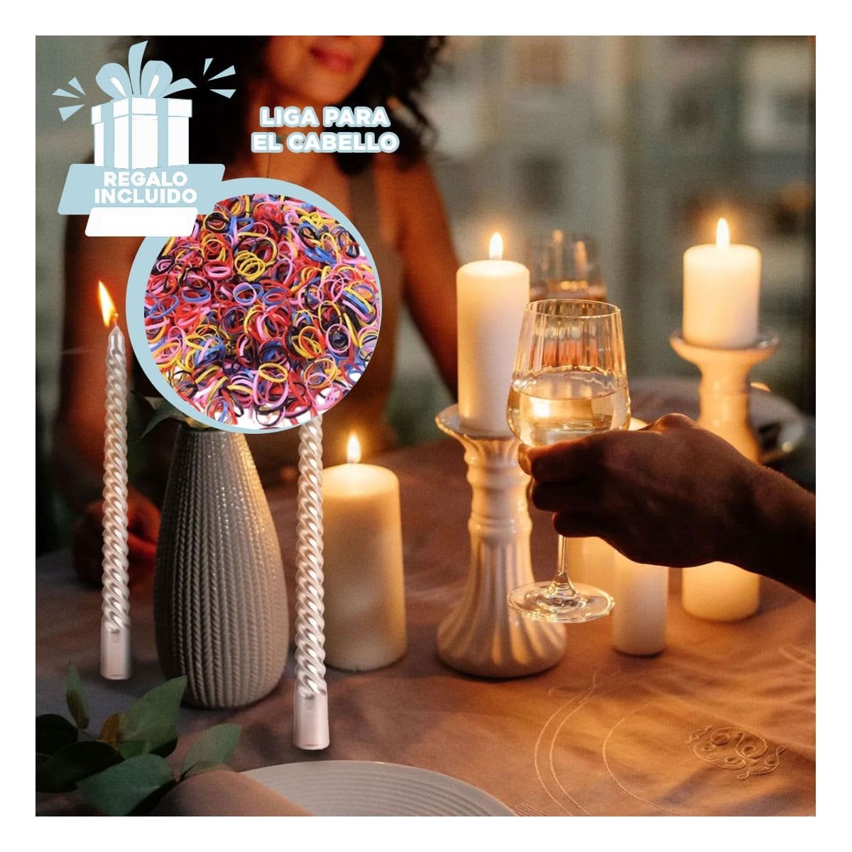 CANDELAS DECORATIVAS LARGAS DE CERA CON ESTILO ONDAS PARA CASA Y CELEBRACION Y+LIGAS REGALO - 2