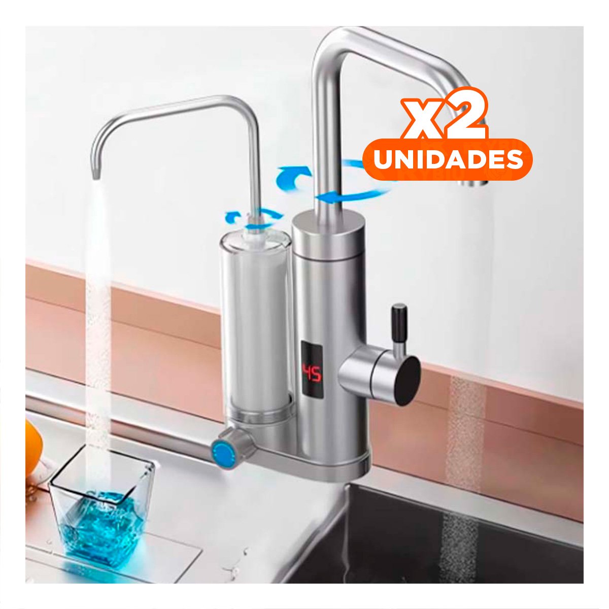 PACK2 MECANISMO DE AGUA CON FILTRO DOBLE Y FUNCION CALIENTE PARA CASA Y+PAPEL REGALO - 1