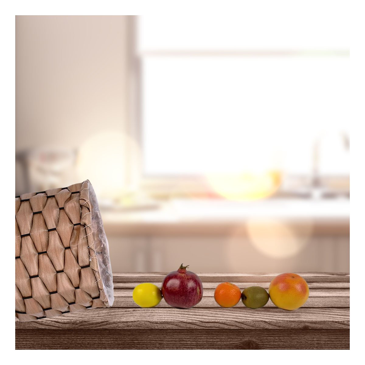 CESTA TEJIDA DECORATIVA PARA CASA CON FORRO INTERIOR Y USO DIARIO Y+REGALO STICKER - 5