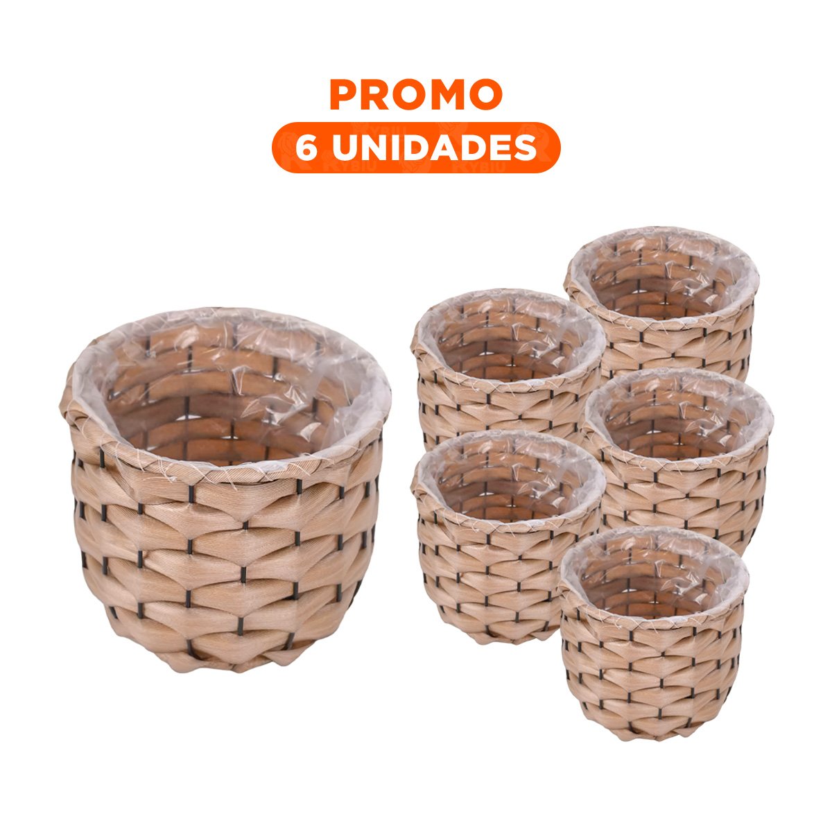 PACK6 ACCESORIO DECORATIVO ENTRELAZADO CON FORRO INTERIOR PARA HOGAR Y+REGALO STICKER - 1