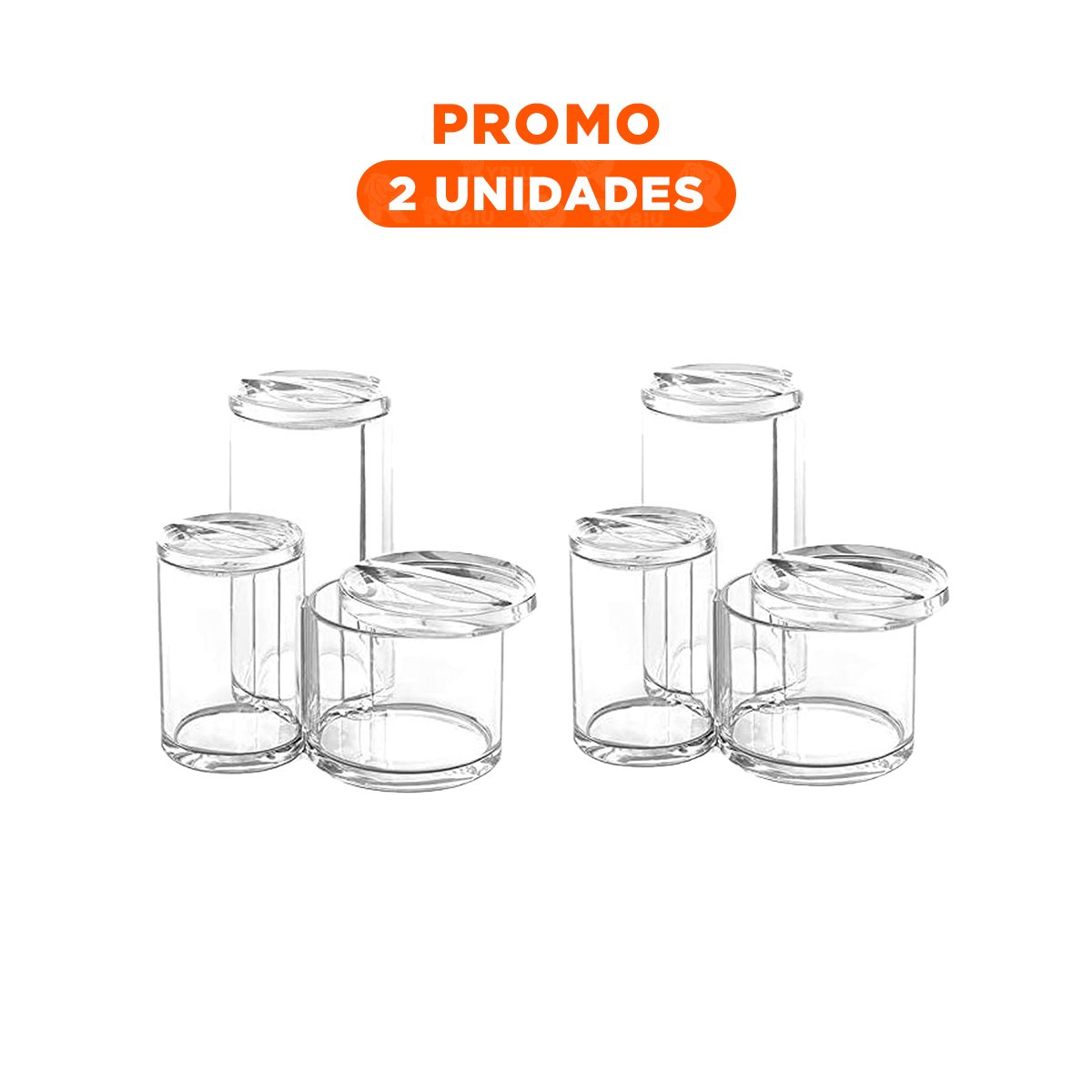 PACK2 DISPENSADOR TUBULAR ACRILICO CON 3 ESPACIOS Y TAPA TRANSPARENTE Y+REGALO STICKER - 1