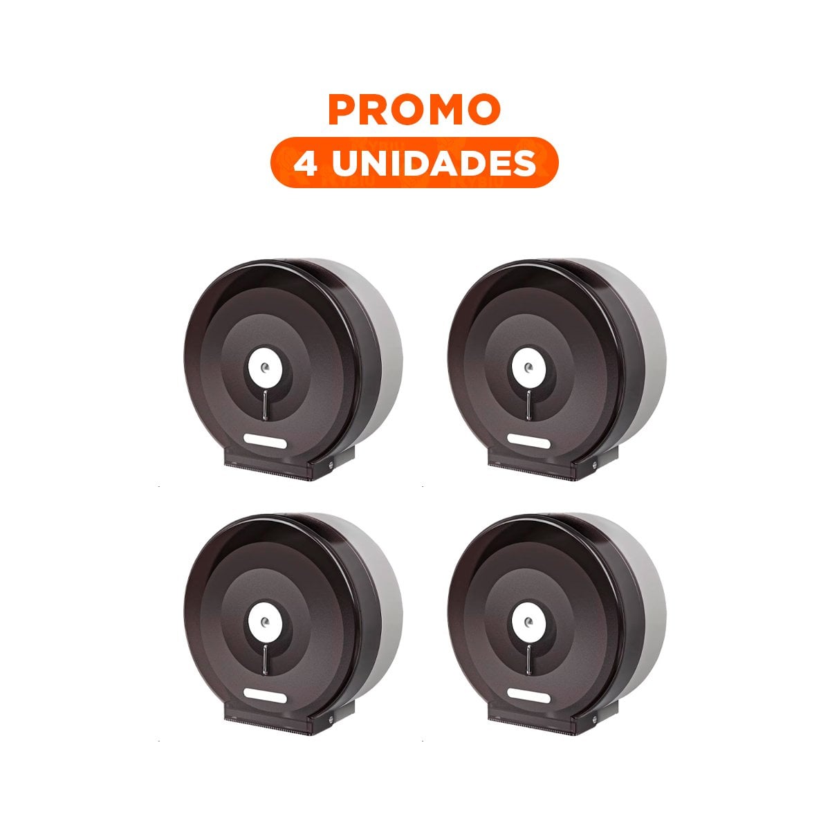 PACK4 SOPORTE FIJO DE BANO PARA PAPEL HIGIENICO JUMBO USO CONTINUO - 1
