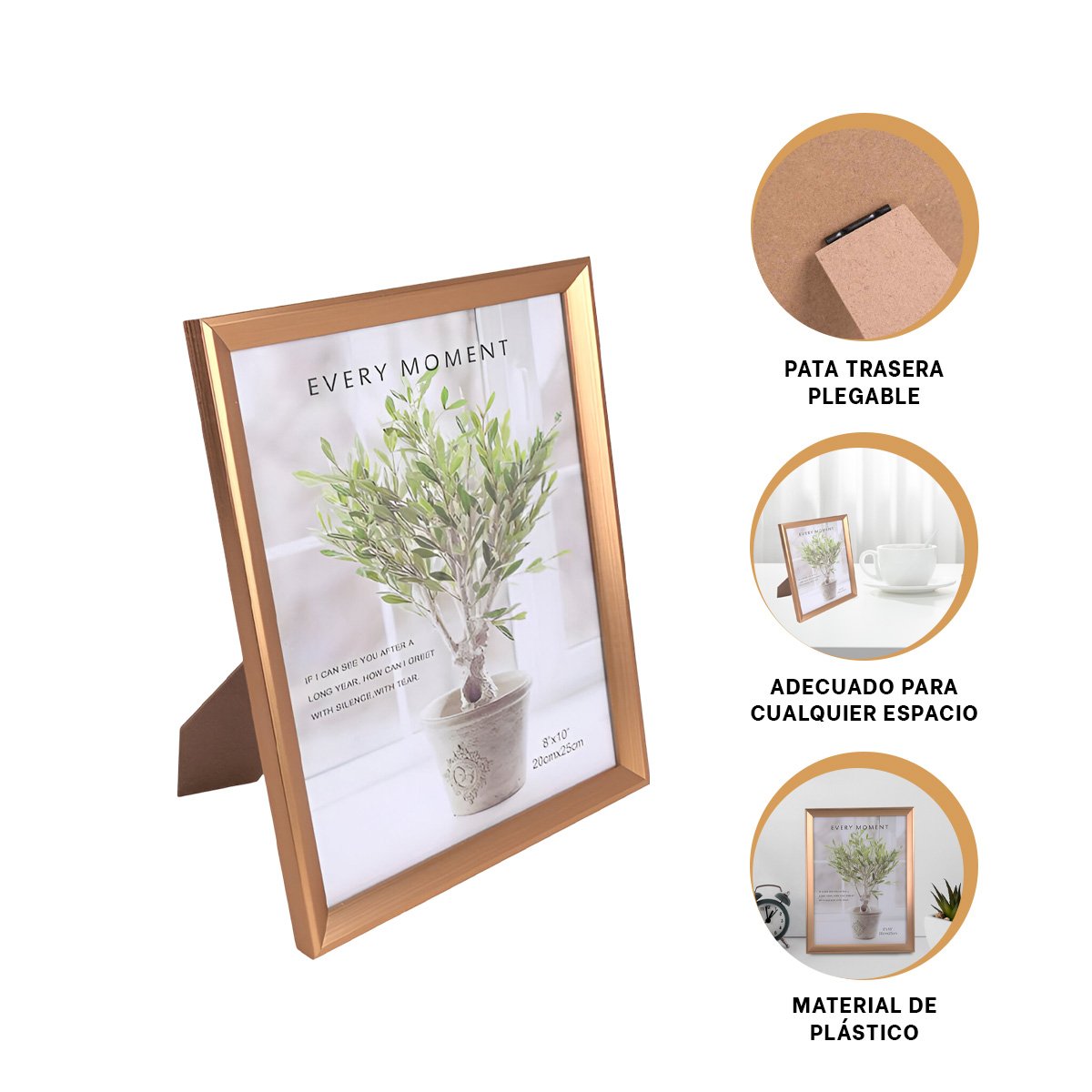 PORTA FOTO PARA DECORACION DE CASA CON DISENO SOBRIO Y USO DIARIO EN INTERIORES Y+PAPEL REGALO - 5
