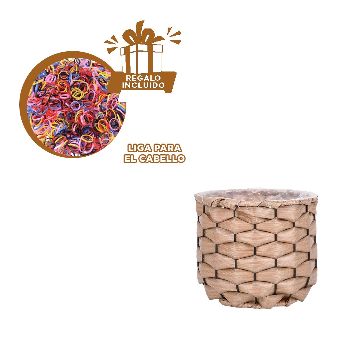 CANASTILLA ENTRELAZADA PARA DECORACION Y ALMACENAMIENTO EN AMBIENTES DEL HOGAR Y+LIGAS REGALO - 2